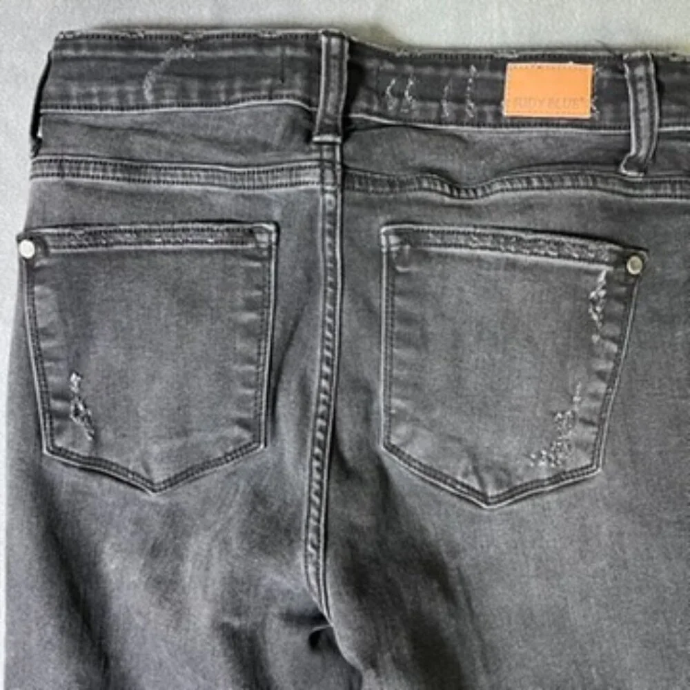 Judy Blue Skinny Fit Peek a Boo Buffalo Plaid Patch Women’s Jeans size 26 - Picture 9 of 12